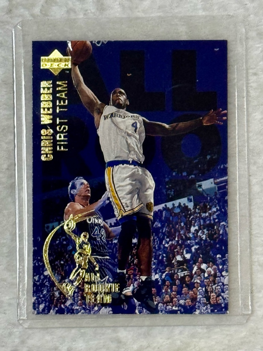 Chris Webber First Team Upper Deck Trading Card with Case